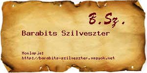 Barabits Szilveszter névjegykártya